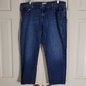 Eileen Fisher Cropped Jeans Sz 38 Waist Plus Size 18 READ Medium Wash